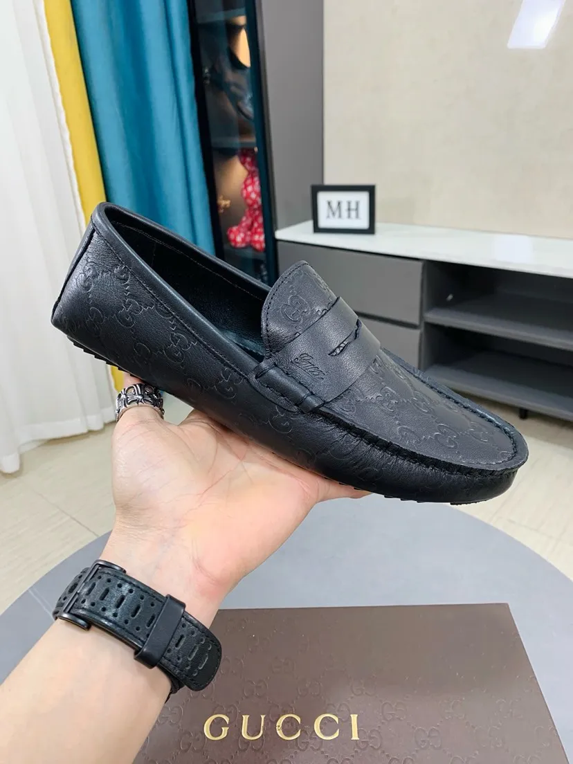 Men's men's shoes 💰458🌹🌹 Comes with packaging [GUCCI Gucci] original men's casual beanie shoes, original Italian imported special material cowhide embossing➕real first-layer sheepskin lining; equipped with precision stitching to highlight low-key luxury. The comfortable sole design maximizes the comfort and anti-slip properties of the shoe. The shoe shape is dignified and the low-key charm is not concealed! Natural and free new urbanism, code number: 38-44